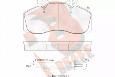 R BRAKE rb0722 -  Комплект тормозных колодок, дисковый тормоз